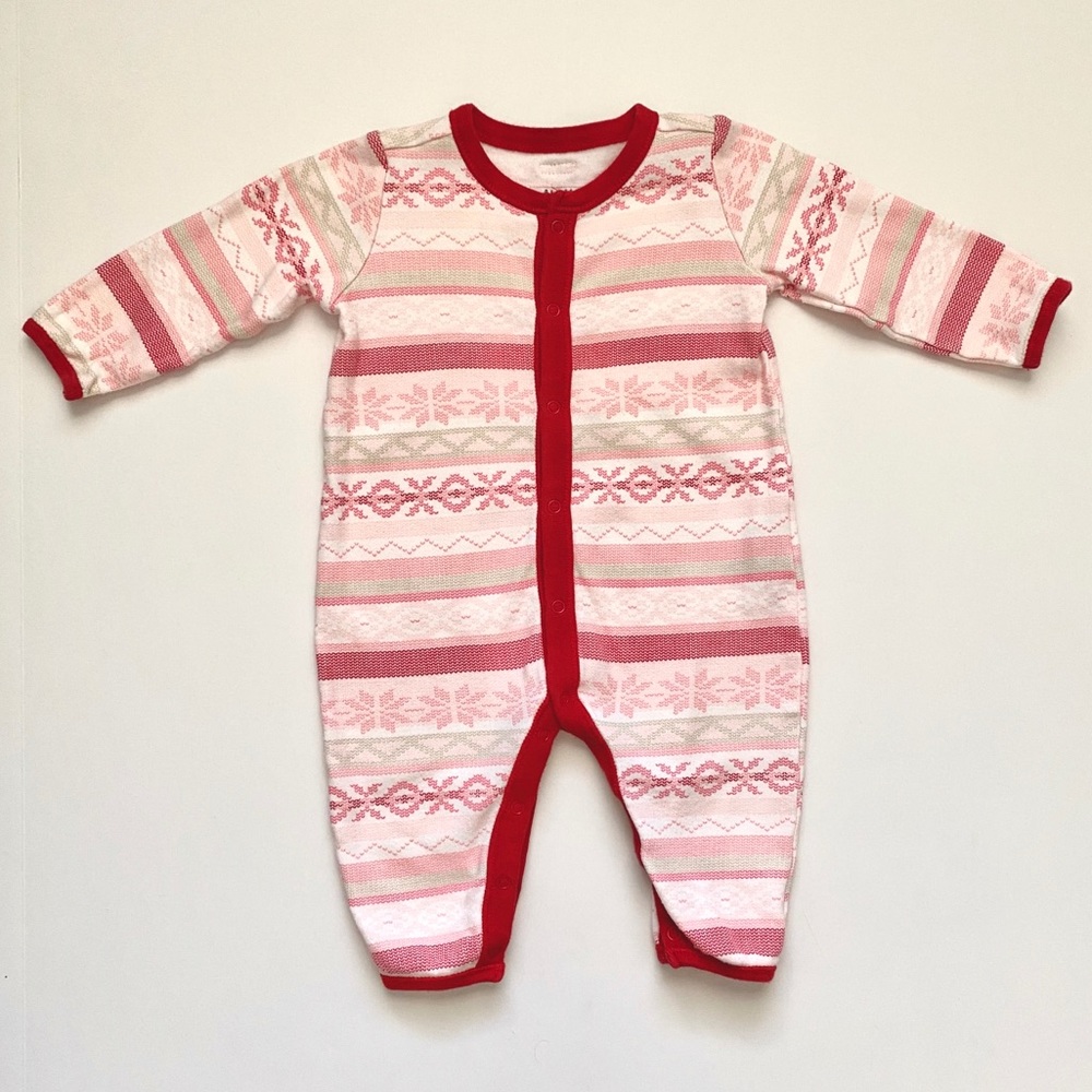 GAP Baby Girl Snowflake Fair Isle Snap-up Sleeper